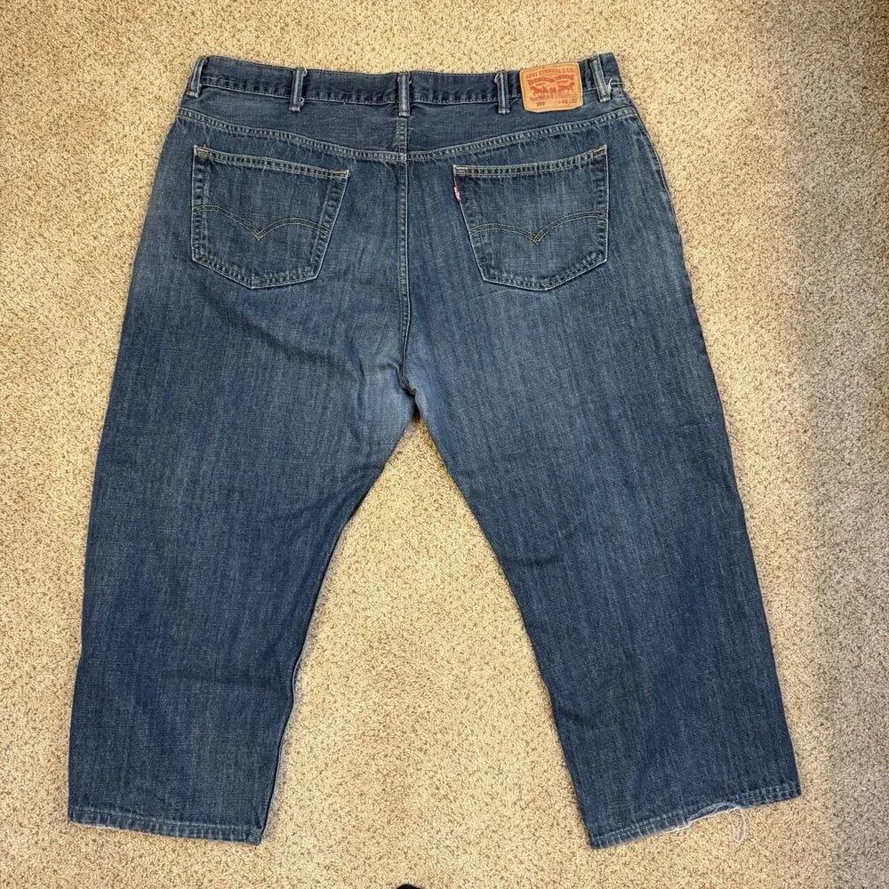 Levis Jeans Mens 48x32 Blue 559 Relaxed Straight Leg Medium Wash Denim Workwear